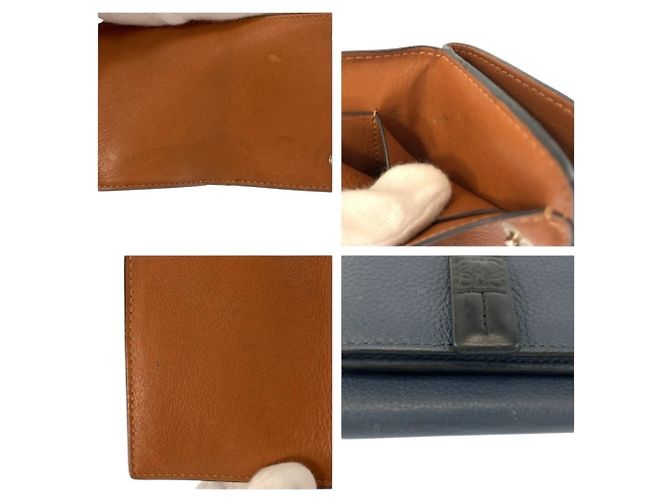 Portafoglio trifold Loewe in pelle marrone nero blu navy - vista 9