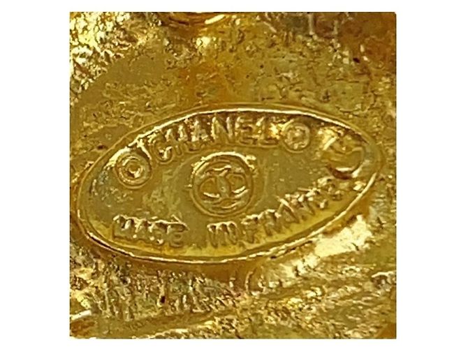Chanel Vintage Coco Mark vergoldete Ohrringe mit schwarzer Hardware Golden - Ansicht 3