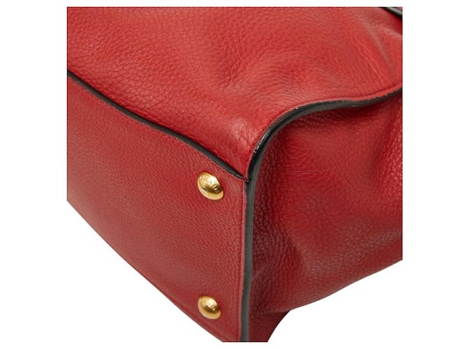 Borsa a mano e borsa a tracolla in pelle rossa Prada Rosso - vista 4