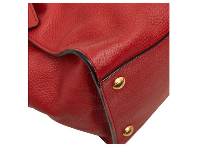 Borsa a mano e borsa a tracolla in pelle rossa Prada Rosso - vista 5