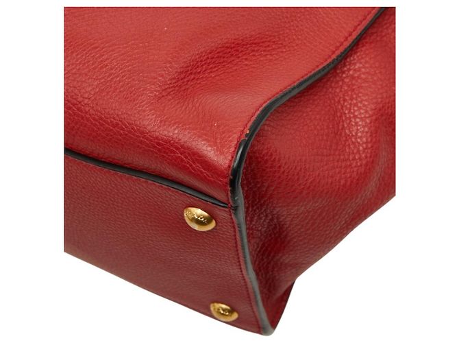 Borsa a mano e borsa a tracolla in pelle rossa Prada Rosso - vista 6