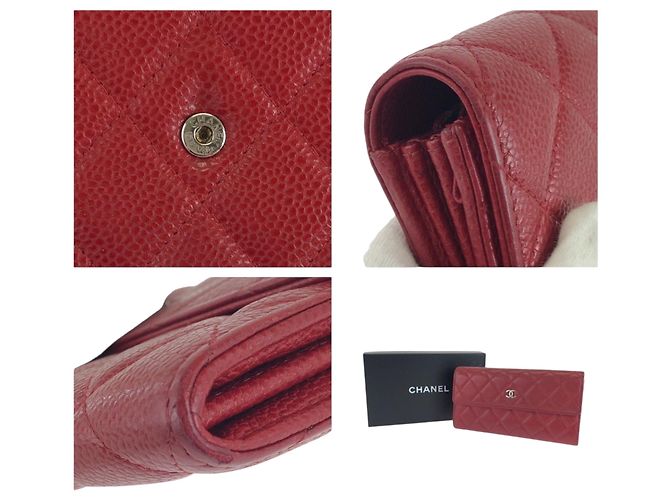 Portafoglio lungo matelassé rosso Chanel - vista 7