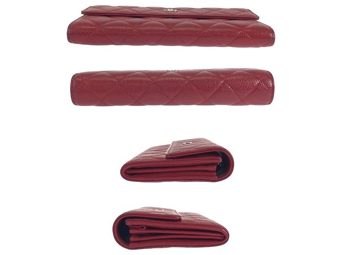 Portafoglio lungo matelassé rosso Chanel - vista 8