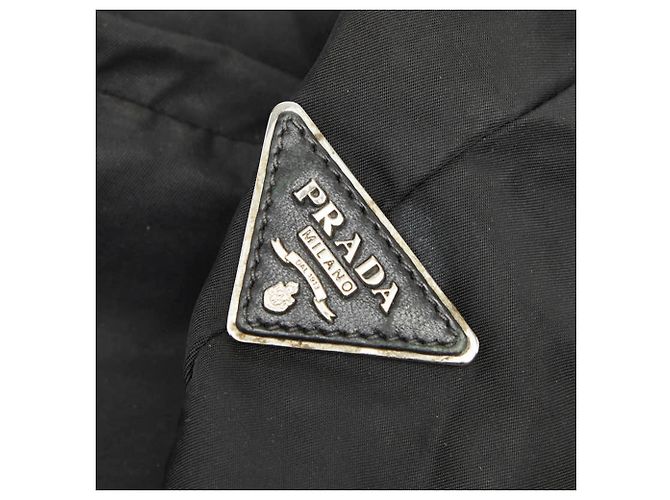 Prada Triangle Logo Plate Camouflage Handtasche Schwarz Khaki - Ansicht 13