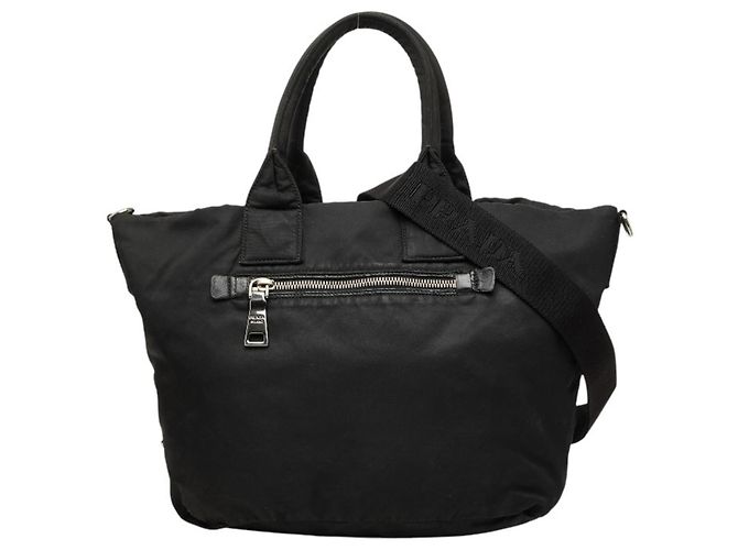 Prada Triangle Logo Plate Camouflage Handtasche Schwarz Khaki - Ansicht 4