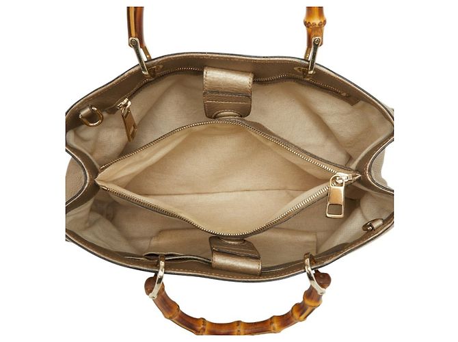 Borsa a Mano Gucci Bamboo Borsa a Spalla Marrone D'oro - vista 10