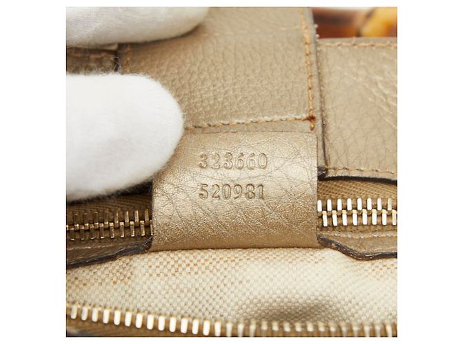 Borsa a Mano Gucci Bamboo Borsa a Spalla Marrone D'oro - vista 12