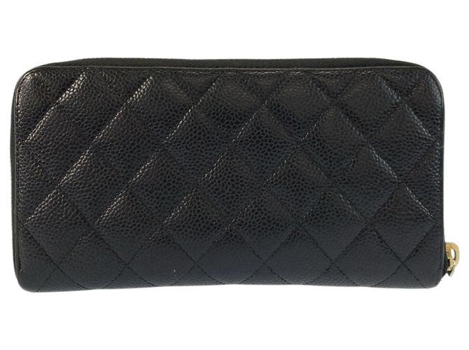 Cartera larga de cuero negro Matelassé Coco Mark CHANEL - vista 2