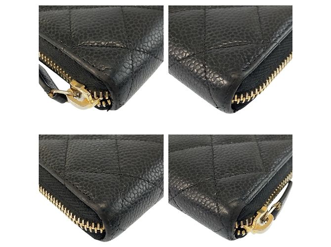 Cartera larga de cuero negro Matelassé Coco Mark CHANEL - vista 6