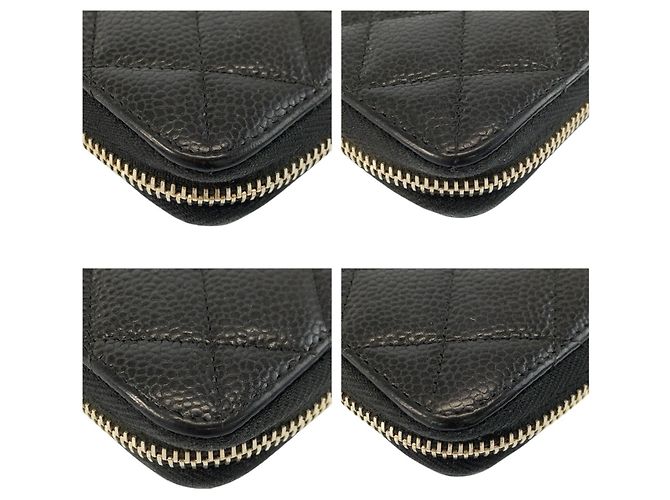 Cartera larga de cuero negro Matelassé Coco Mark CHANEL - vista 7