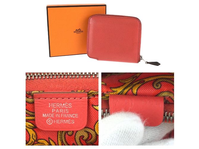 Hermès HERMES Azap Compact Silk Coin Purse Rosa Naranja - vista 5