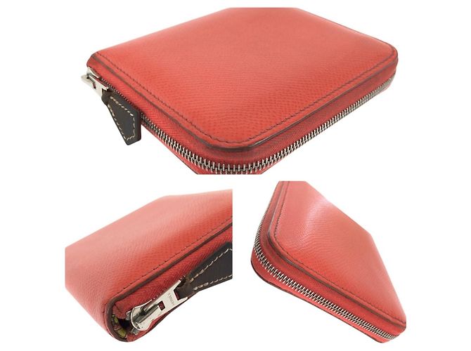 Hermès HERMES Azap Compact Silk Coin Purse Rosa Naranja - vista 6