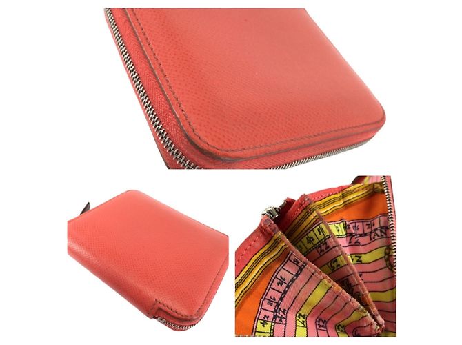 Hermès HERMES Azap Compact Silk Coin Purse Rosa Naranja - vista 7