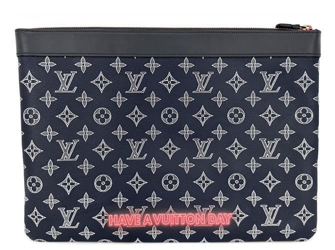 Pochette Apollo Louis Vuitton da uomo in Monogram Ink Upside Down Blu navy - vista 2