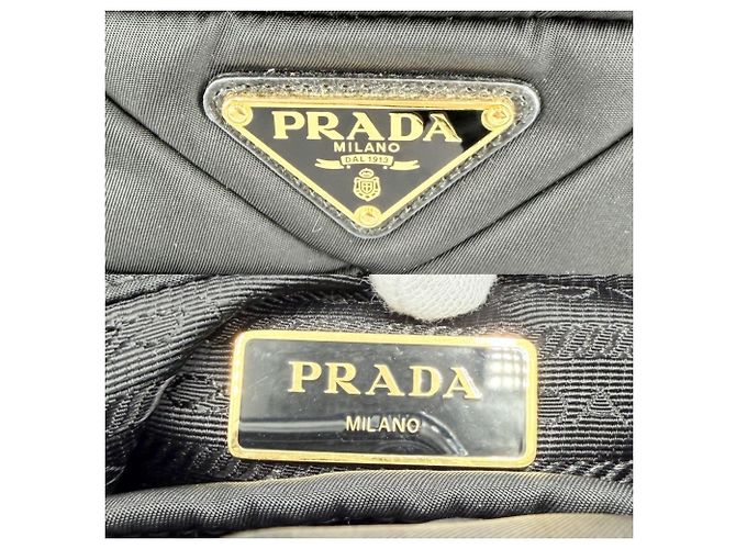 Borsa a mano piccola in nylon nero da donna Prada - vista 5