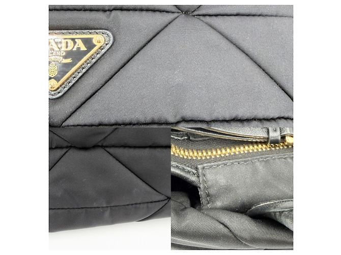 Borsa a mano piccola in nylon nero da donna Prada - vista 6