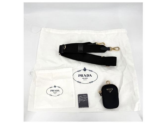 Borsa a mano piccola in nylon nero da donna Prada - vista 8