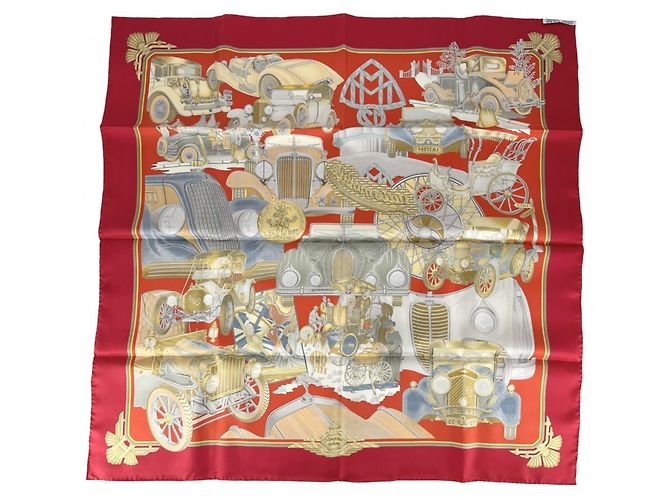 Foulard Carré 90 AUTOMOBILE Hermès Rosso - vista 2