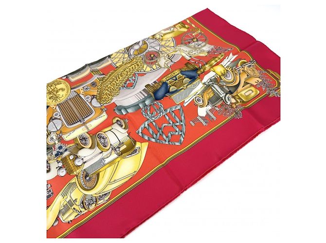 Foulard Carré 90 AUTOMOBILE Hermès Rosso - vista 5