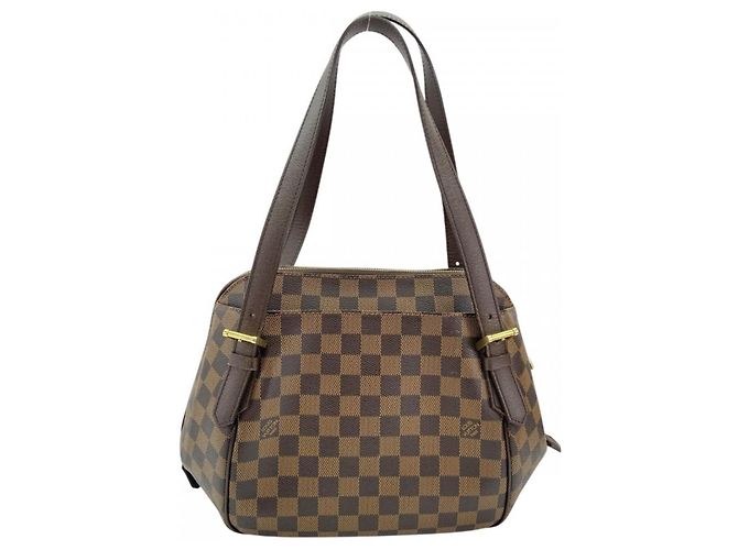 Borsa a spalla Louis Vuitton Damier Belem MM Marrone Beige - vista 2