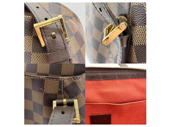Borsa a spalla Louis Vuitton Damier Belem MM Marrone Beige - vista 8