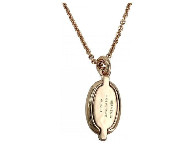 Hermès Halskette für Damen mit Mini Maillon PM Chaine d'Ancre Anhänger Weiß Golden - Ansicht 2