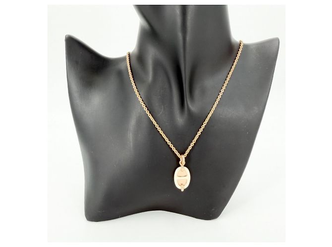 Hermès Halskette für Damen mit Mini Maillon PM Chaine d'Ancre Anhänger Weiß Golden - Ansicht 3