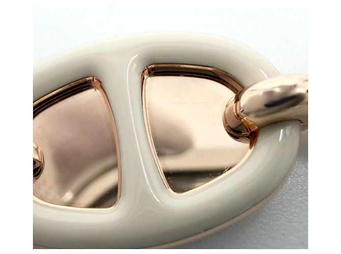 Hermès Halskette für Damen mit Mini Maillon PM Chaine d'Ancre Anhänger Weiß Golden - Ansicht 7