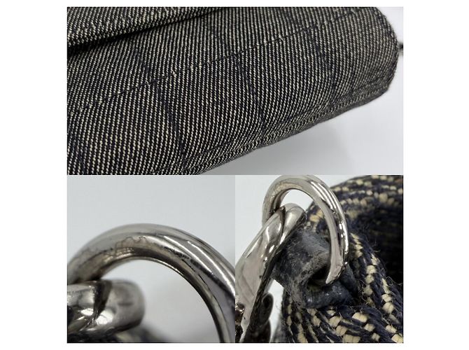 Borsa a tracolla in denim grigio Chanel Marrone - vista 7