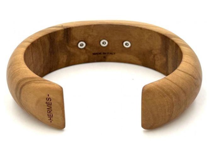 Hermès Bracciale rigido in legno Hermes Collier de Chien Marrone - vista 2