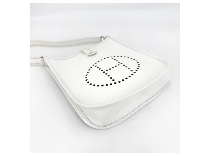 Hermès Borsa a tracolla corta Hermes Evelyne 16 TPM Bianco - vista 3