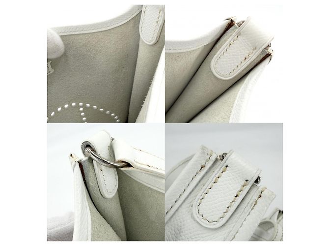 Hermès Borsa a tracolla corta Hermes Evelyne 16 TPM Bianco - vista 8