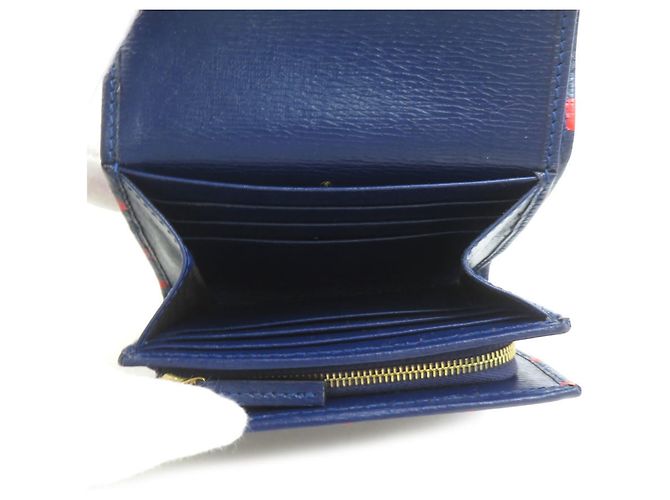 Portafoglio Bi-Fold Gucci blu navy e rosso - vista 3