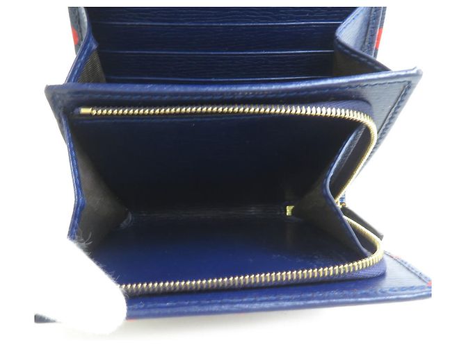 Portafoglio Bi-Fold Gucci blu navy e rosso - vista 4