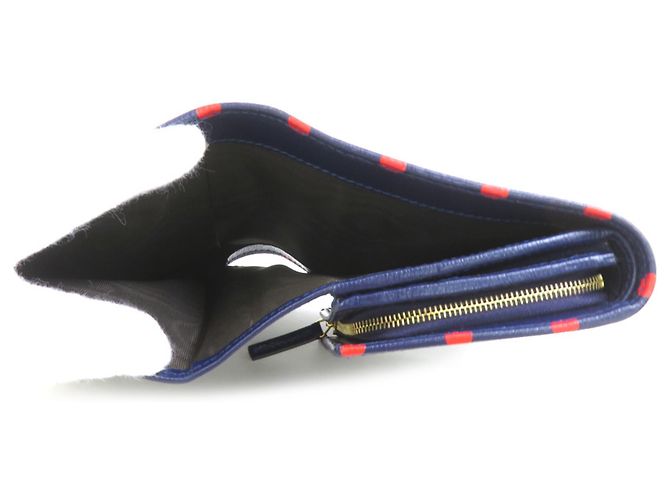 Portafoglio Bi-Fold Gucci blu navy e rosso - vista 5
