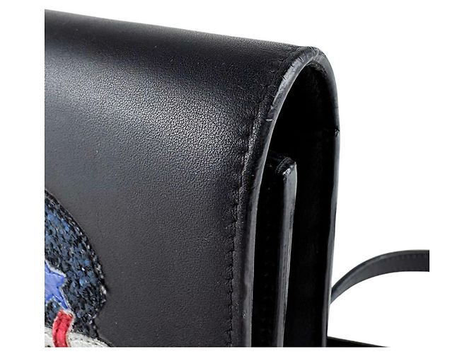 Borsa a tracolla in pelle nera Saint Laurent Nero - vista 7