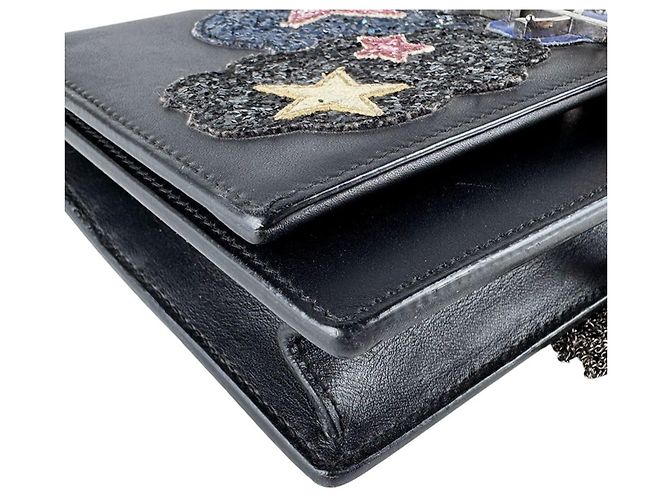 Borsa a tracolla in pelle nera Saint Laurent Nero - vista 8