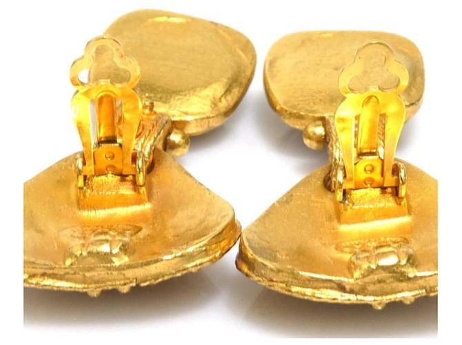 Orecchini a clip Chanel rosso scuro e oro D'oro Bordò - vista 6