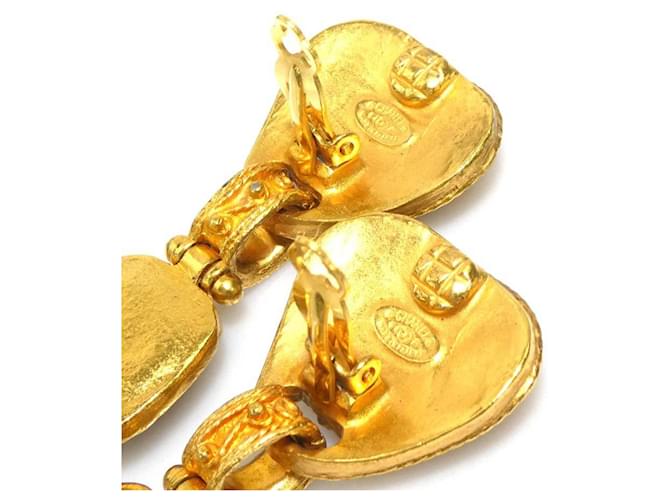 Orecchini a clip Chanel rosso scuro e oro D'oro Bordò - vista 8