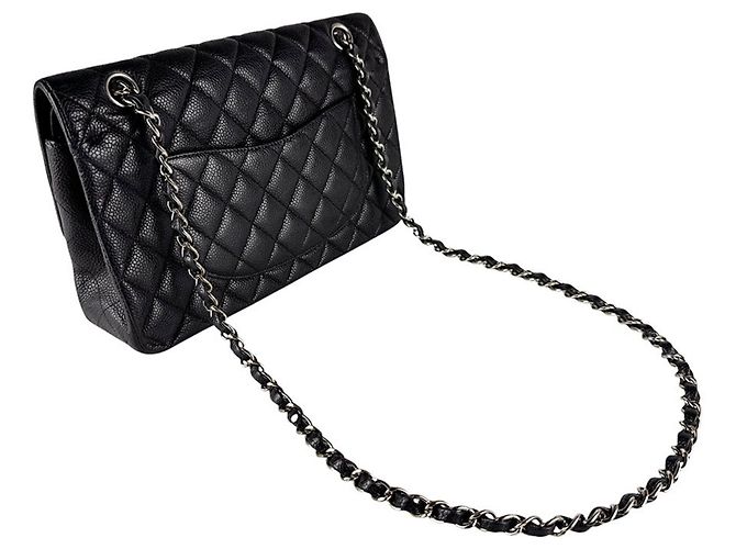 Borsa a Spalla Chanel Matelassé Double Flap Nero - vista 10