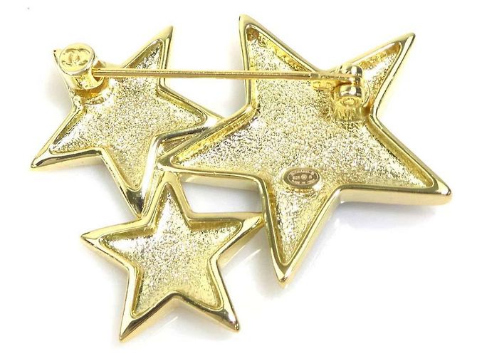 Chanel Coco Mark Star Brosche Silber Blau Golden Marineblau - Ansicht 5