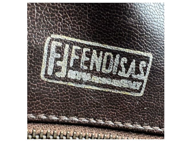 Borsa a tracolla in pelle Fendi Zucchino Marrone - vista 11