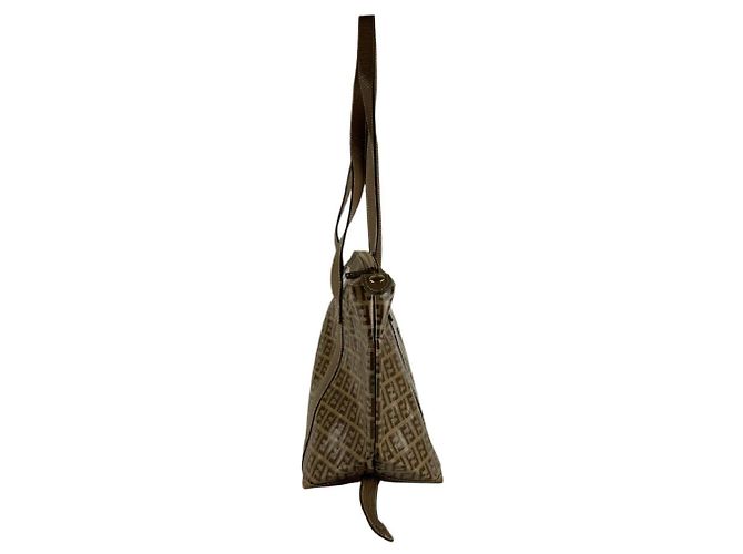 Borsa a tracolla in pelle Fendi Zucchino Marrone - vista 2