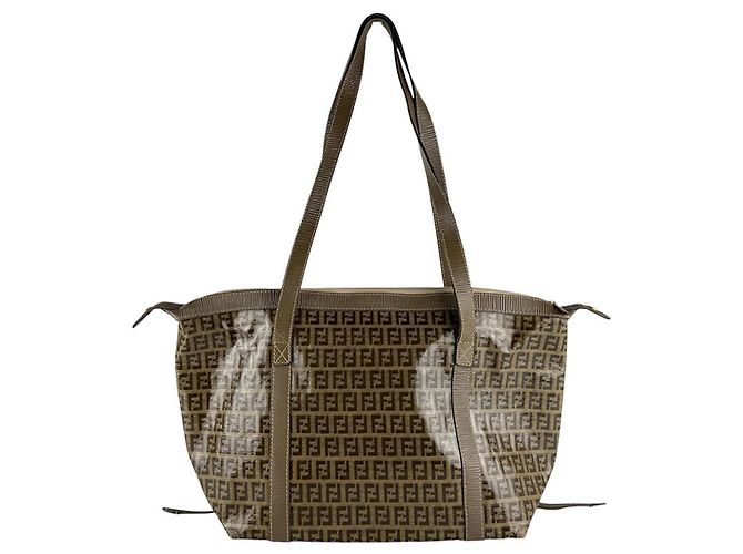 Borsa a tracolla in pelle Fendi Zucchino Marrone - vista 3