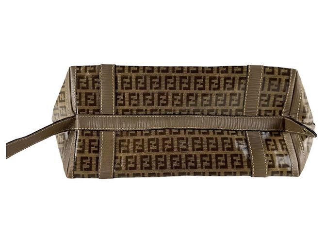 Borsa a tracolla in pelle Fendi Zucchino Marrone - vista 4