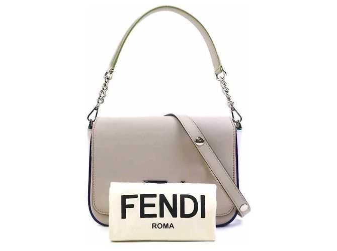 Fendi Lederhandtasche Schultertasche Grau - Ansicht 17