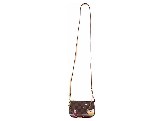 Louis Vuitton Mini Pochette Accessoires Marrone Multicolore Damier ebene - vista 14