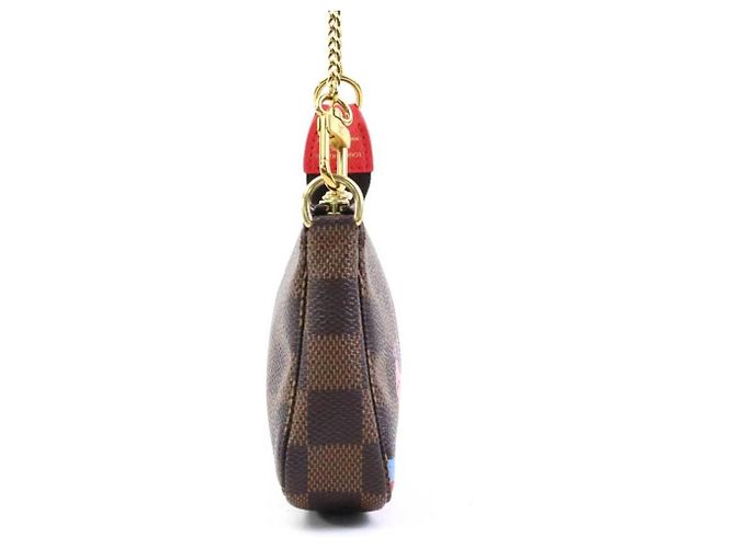 Louis Vuitton Mini Pochette Accessoires Marrone Multicolore Damier ebene - vista 2