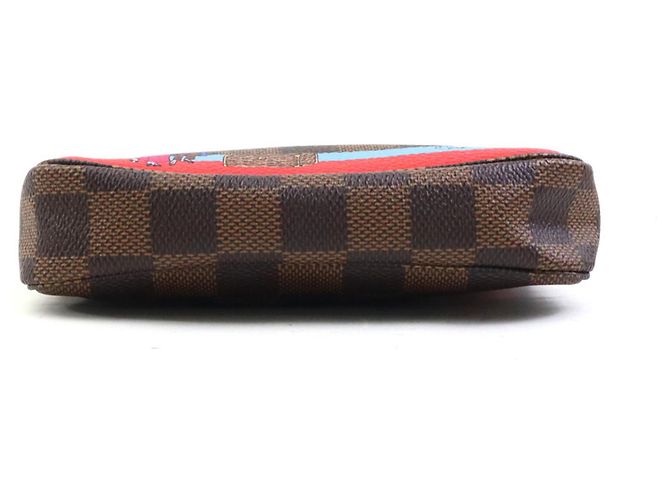 Louis Vuitton Mini Pochette Accessoires Marrone Multicolore Damier ebene - vista 4