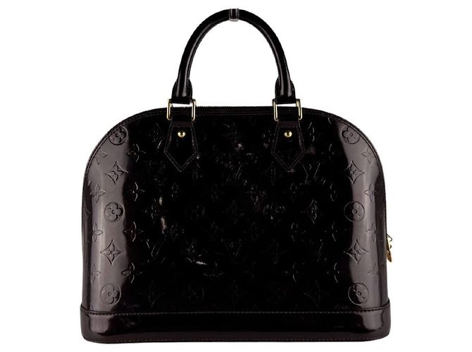Borsa Louis Vuitton Alma PM Monogram Vernis Amarante Bordò - vista 3